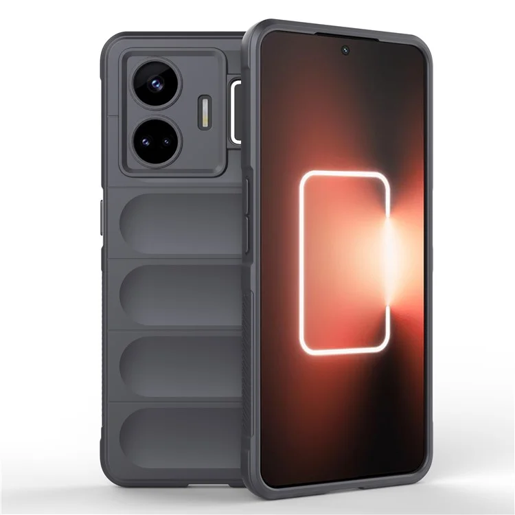 Per Realme GT Neo 5 5G / GT3 5G Rugged TPU Phone Cover Drop Protection Cell Phone Case - Dark Grey