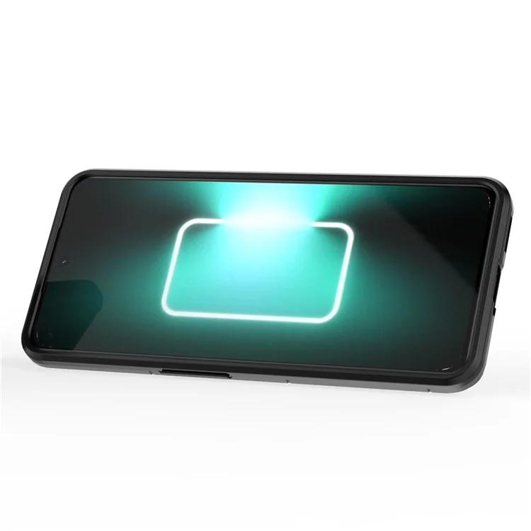 Para Realme GT Neo 5 5G / GT3 5G Anel Suporte Telefone Caso Choque Absorvente TPU+PC Capa Protetora - Preto