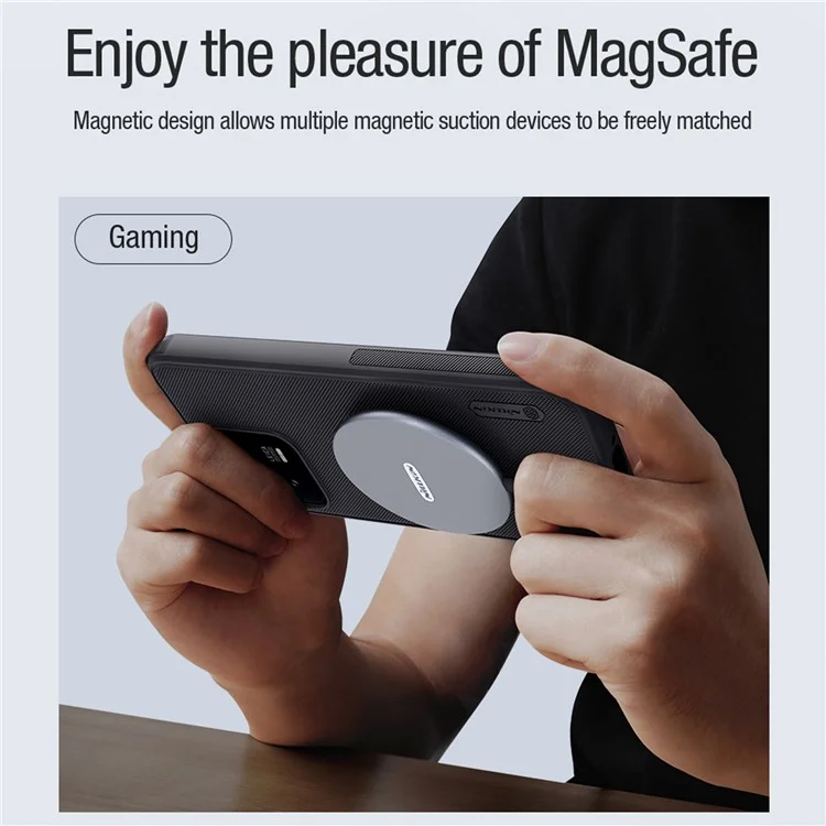 Матовый магнитный чехол NILLKIN Frosted Shield для Xiaomi 13 5G, противоударная задняя крышка для телефона - черный