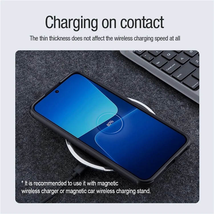 Матовый магнитный чехол NILLKIN Frosted Shield для Xiaomi 13 5G, противоударная задняя крышка для телефона - черный