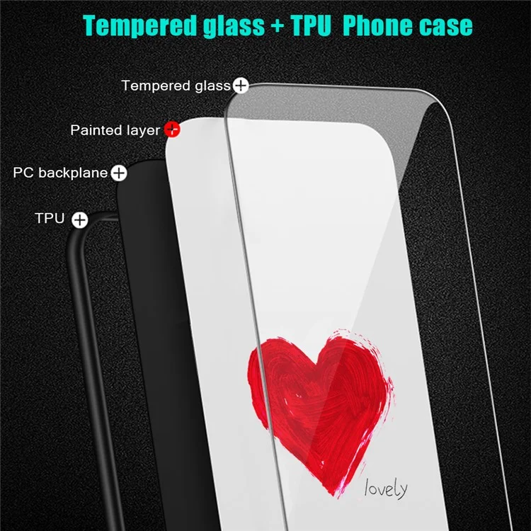 For OnePlus 11 5G Pattern Printing Anti-scratch Phone Case Tempered Glass+PC+TPU Cell Phone Cover - Lovely