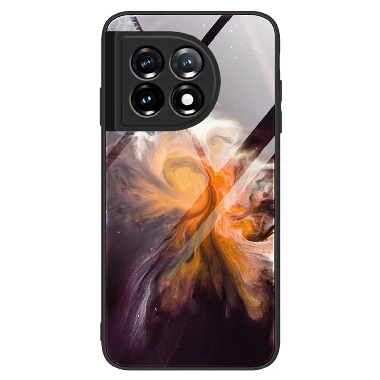 For OnePlus 11 5G Marble Pattern Phone Case Tempered Glass+PC+TPU Anti-drop Phone Cover - DL01
