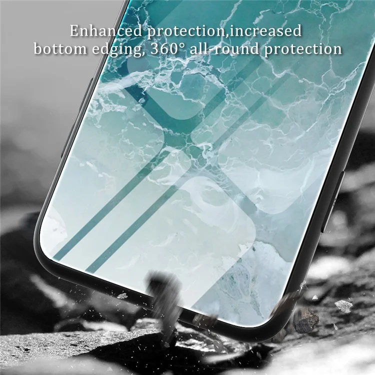 For OnePlus 11 5G Marble Pattern Phone Case Tempered Glass+PC+TPU Anti-drop Phone Cover - DL01