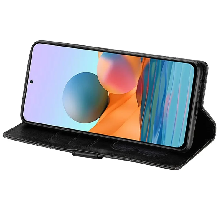 For Xiaomi 13 Lite / Civi 2 5G Glittery Leather Phone Stand Case Zippered Wallet Phone Cover - Black