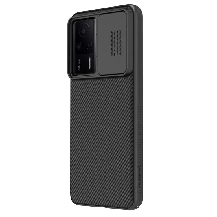NILLKIN CamShield para Xiaomi Redmi K60E 5G Funda de teléfono dura de PC Anti-caída con protección deslizante de la lente - Negro