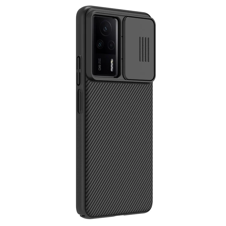 NILLKIN CamShield para Xiaomi Redmi K60E 5G Funda de teléfono dura de PC Anti-caída con protección deslizante de la lente - Negro