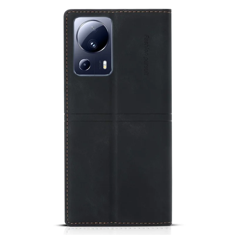 For Xiaomi 13 Lite / Civi 2 5G Phone Stand Case PU Leather Folio Flip Wallet Phone Cover - Black