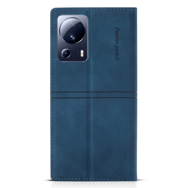 For Xiaomi 13 Lite / Civi 2 5G Phone Stand Case PU Leather Folio Flip Wallet Phone Cover - Blue