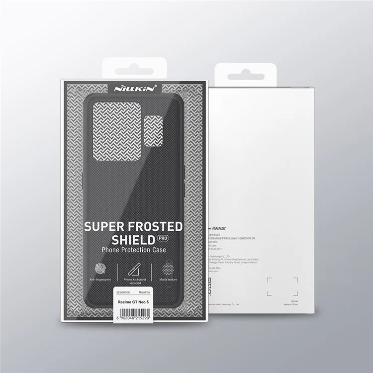 Funda protectora Nillkin Super Frosted Shield Pro para Realme GT Neo 5 5G / GT3 5G, funda de teléfono de PC+TPU, color negro