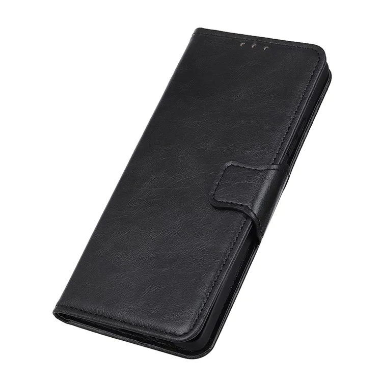 Pour Sony Xperia 10 V Stand Phone Wallet Case Crazy Horse Texture Leather+TPU Phone Cover - Noir