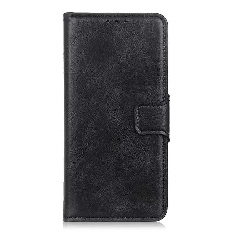 Pour Sony Xperia 10 V Stand Phone Wallet Case Crazy Horse Texture Leather+TPU Phone Cover - Noir