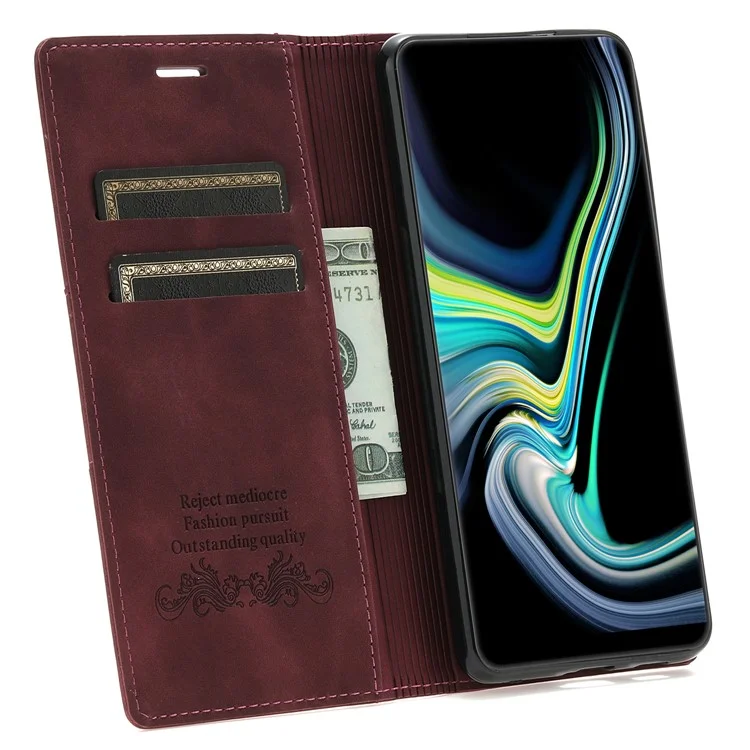For Xiaomi Poco X5 Pro 5G / Redmi Note 12 Pro Speed 5G / Note 12 Pro 5G Wallet Phone Case Protective PU Leather Flip Cover - Wine Red