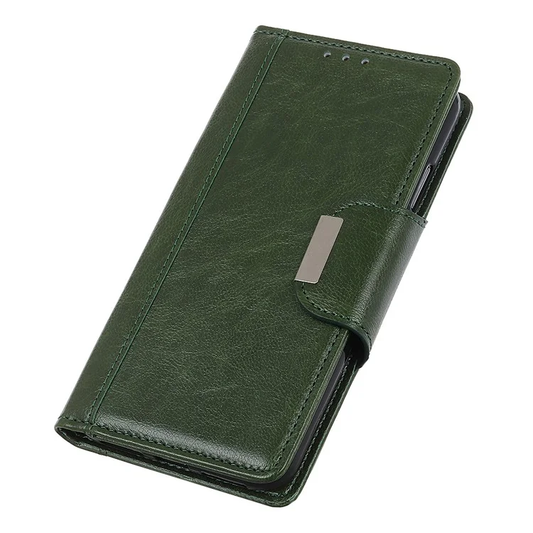 Shockproof Phone Case for Google Pixel 7a PU Leather Folio Flip Cover Wallet Stand Phone Protector - Green