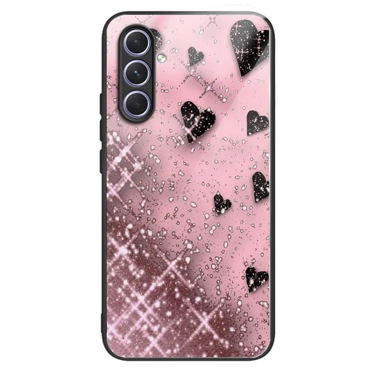 For Samsung Galaxy A14 5G / A14 4G Anti-scratch Tempered Glass+TPU Back Case Pattern Printing Phone Cover - Style H