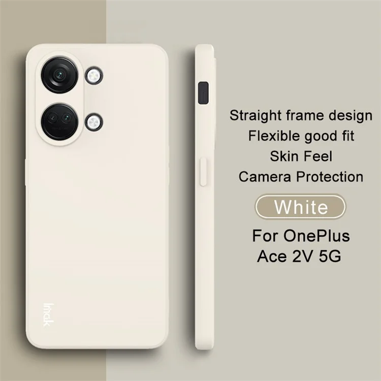 Custodia per telefono IMAK UC-4 Series per OnePlus Nord 3 5G / Ace 2V, cover in TPU con bordo dritto, anti-caduta, guscio per cellulare - Bianco