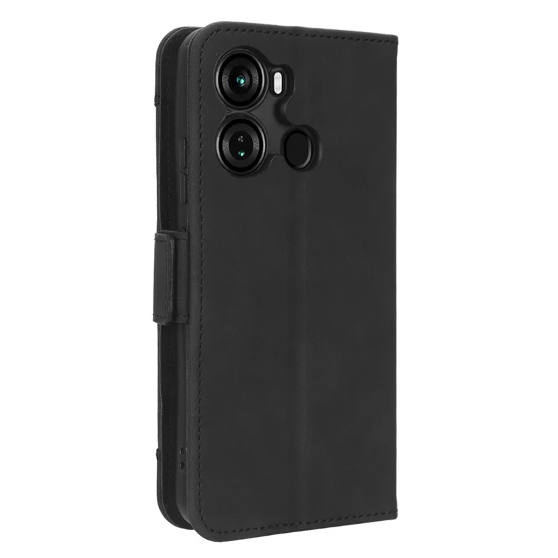 For itel P40 Phone Case Multiple Card Slots Leather Cover Wallet Stand Mobile Phone Shell - Black