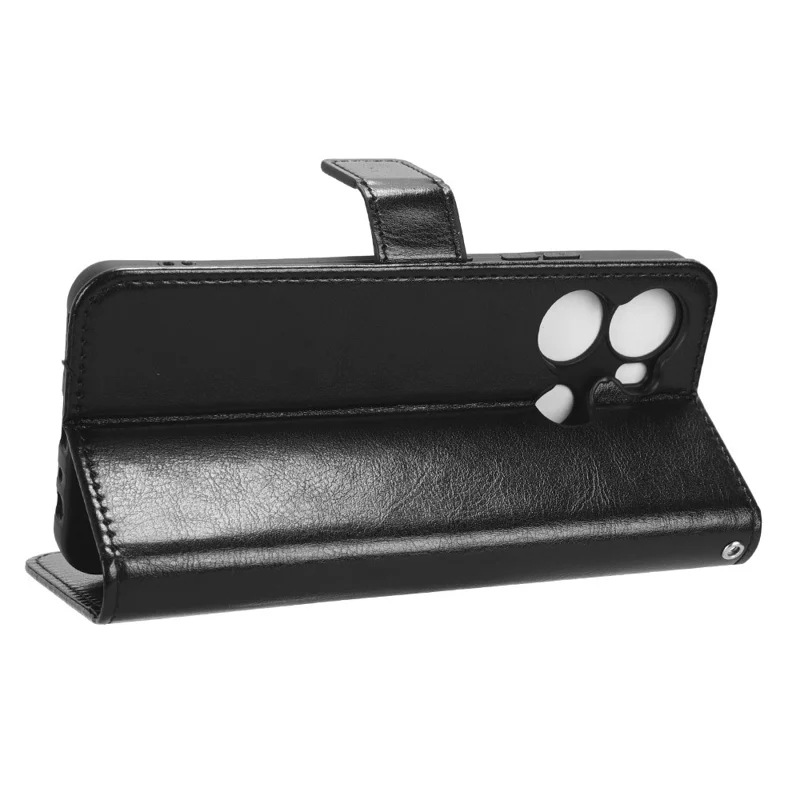 PU Leather Stand Cover voor itel P40, Crazy Horse Textuur Portefeuille Telefoonhoes - Zwart