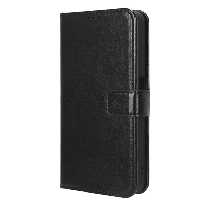 For ZTE Blade V40s 4G Magnetic PU Leather Wallet Case Viewing Stand Protective Flip Folio Phone Cover - Black