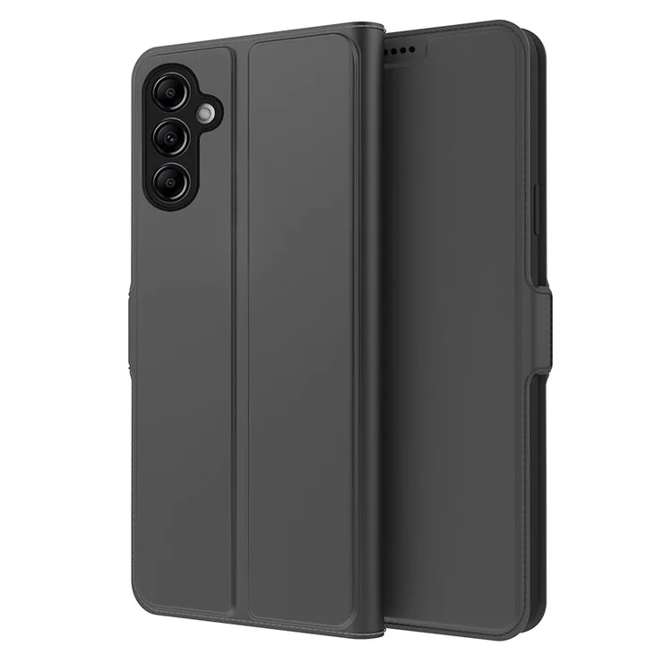 Para Samsung Galaxy M14 5G Stand Leather Phone Case Card Holder Mobile Phone Cover - Preto