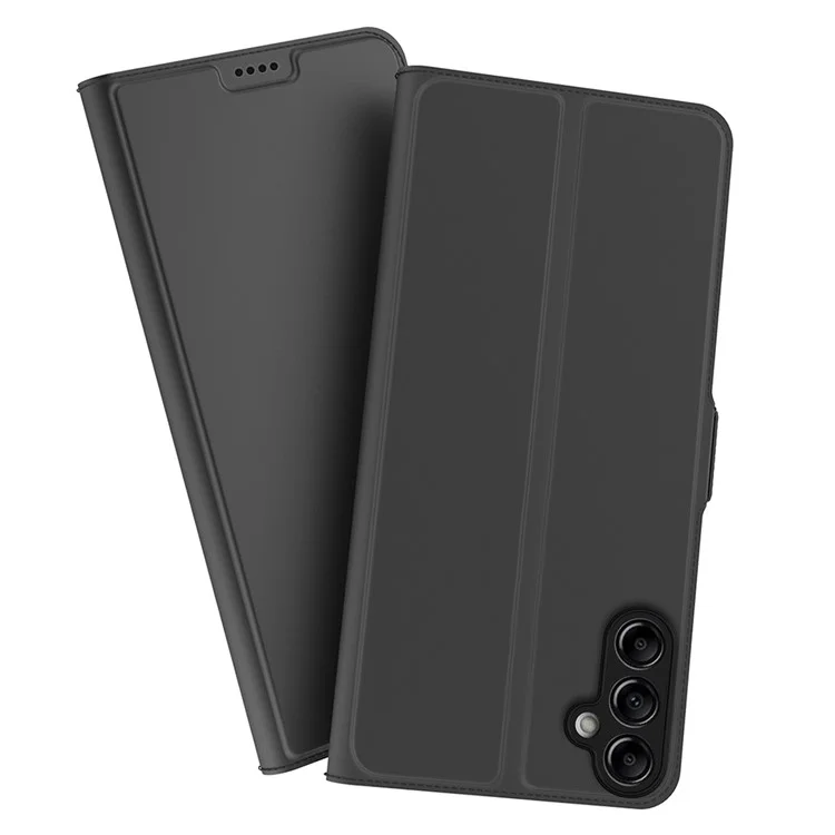 Para Samsung Galaxy M14 5G Stand Leather Phone Case Card Holder Mobile Phone Cover - Preto