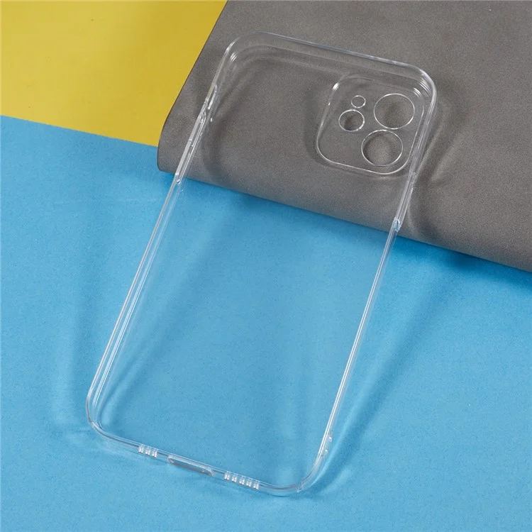 For iPhone 12 6.1 inch Transparent Phone Case Hard PC Anti-drop Phone Back Cover