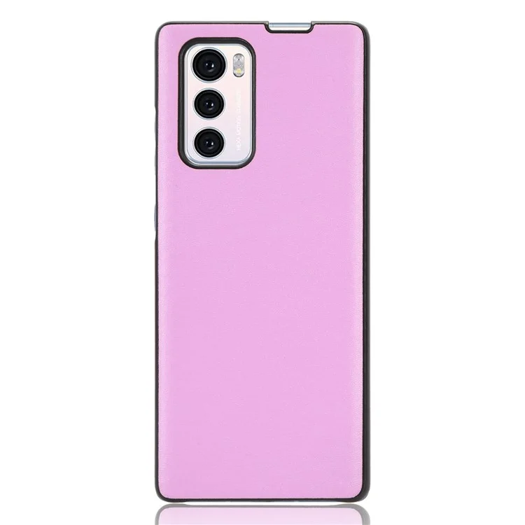 For LG Wing 5G PU Leather Coated PC Phone Case Drop-proof Smartphone Cover - Purple
