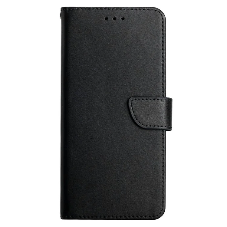HT02 Genuine Leather Phone Case für Google Pixel 7a Stand Wallet Schockfeste Schutzhülle - Schwarz