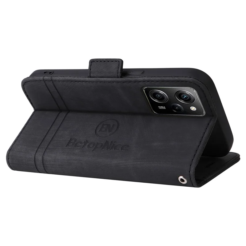 BETOPNICE 001 Para Xiaomi Redmi Note 12 Pro Speed 5G / Poco X5 Pro 5G / Note 12 Pro 5G Funda Cartera con Soporte - Negro