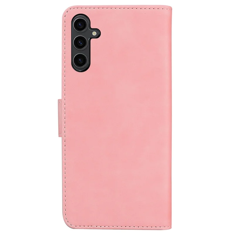 For Samsung Galaxy A24 4G (162.1 x 77.6 x 8.3mm) PU Leather Case with Stand Solid Color Wallet Phone Cover - Pink