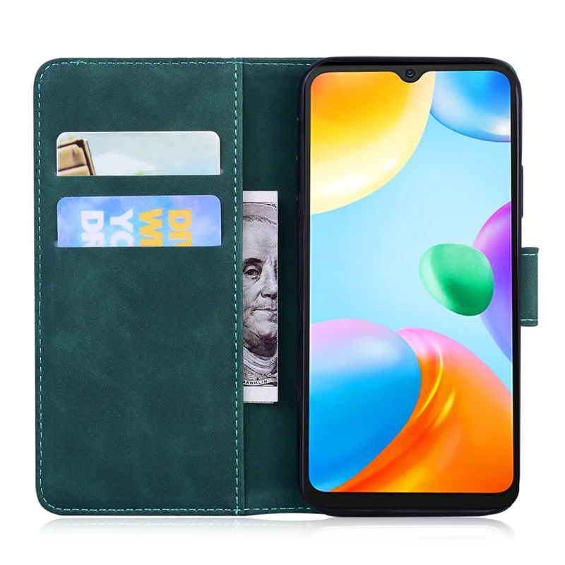 Per Samsung Galaxy A24 4G (162,1 x 77,6 x 8,3 mm) Cover in pelle PU a prova di caduta con stampa a farfalla Custodia wallet per telefono - Verde