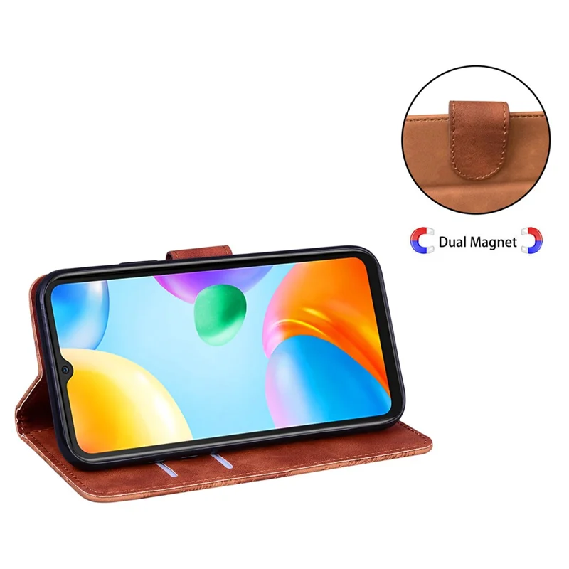 For Samsung Galaxy A24 4G (162.1 x 77.6 x 8.3mm) Drop-proof PU Leather Cover Butterfly Printing Wallet Phone Case - Brown