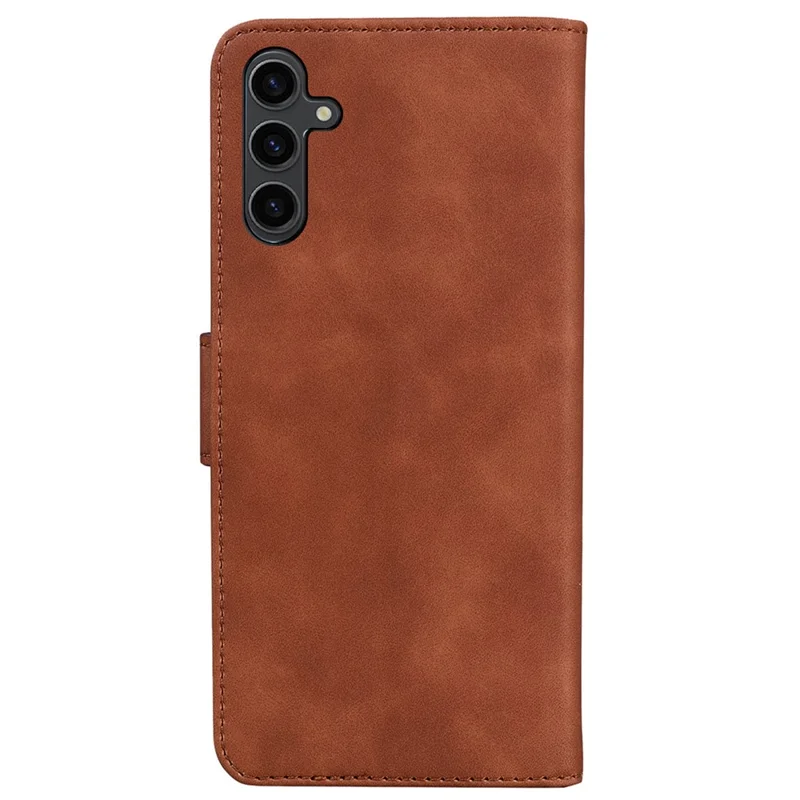For Samsung Galaxy A24 4G (162.1 x 77.6 x 8.3mm) Drop-proof PU Leather Cover Butterfly Printing Wallet Phone Case - Brown