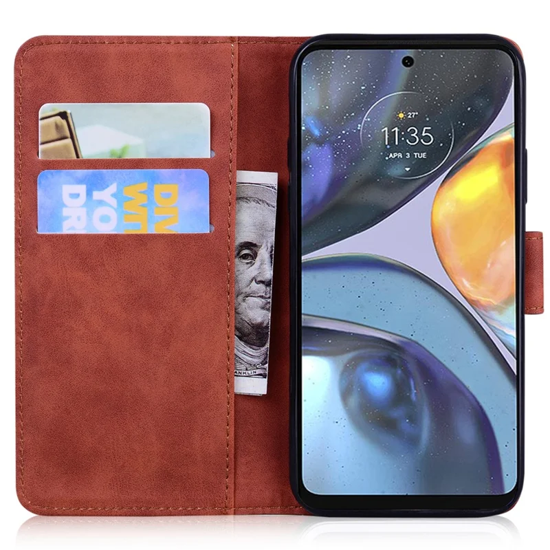 Funda para el teléfono Motorola Moto E13 4G, con estampado de tigre en piel sintética (PU), tapa protectora con soporte, color marrón