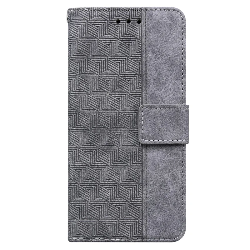 For Xiaomi Redmi 11A 4G / 12C 4G Full Protection Wallet Phone Case Stand Imprinted Leather Cell Phone Cover - Grey