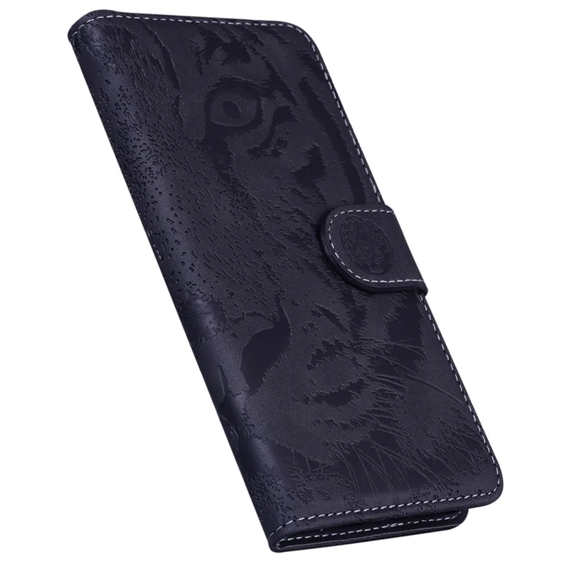 For Honor X8a 4G Wallet Case Tiger Imprinted PU Leather Flip Folio Phone Cover with Stand - Black