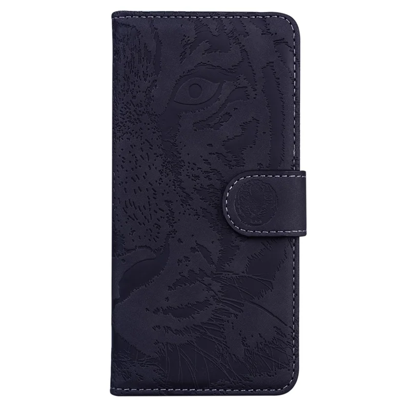 For Honor X8a 4G Wallet Case Tiger Imprinted PU Leather Flip Folio Phone Cover with Stand - Black