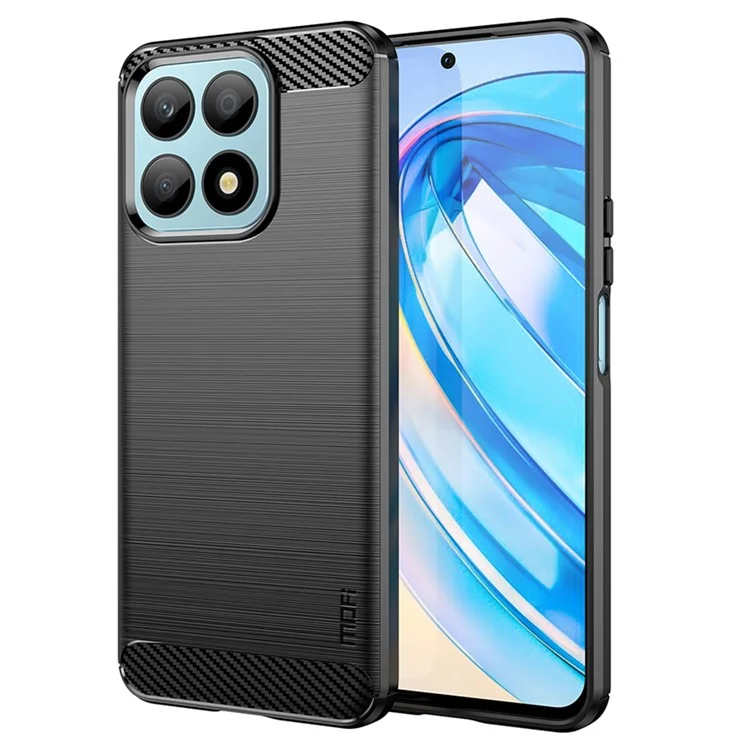 MOFI JK TPU Série-1 Étui de protection pour Honor X8a 4G Housse TPU Fibre de carbone Brossé Coque de téléphone - Noir