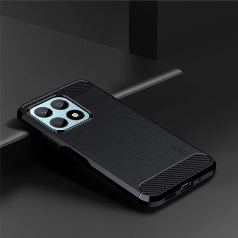 MOFI JK TPU Series-1 Protective Case for Honor X8a 4G TPU Cover Carbon Fiber Brushed Phone Shell - Blue
