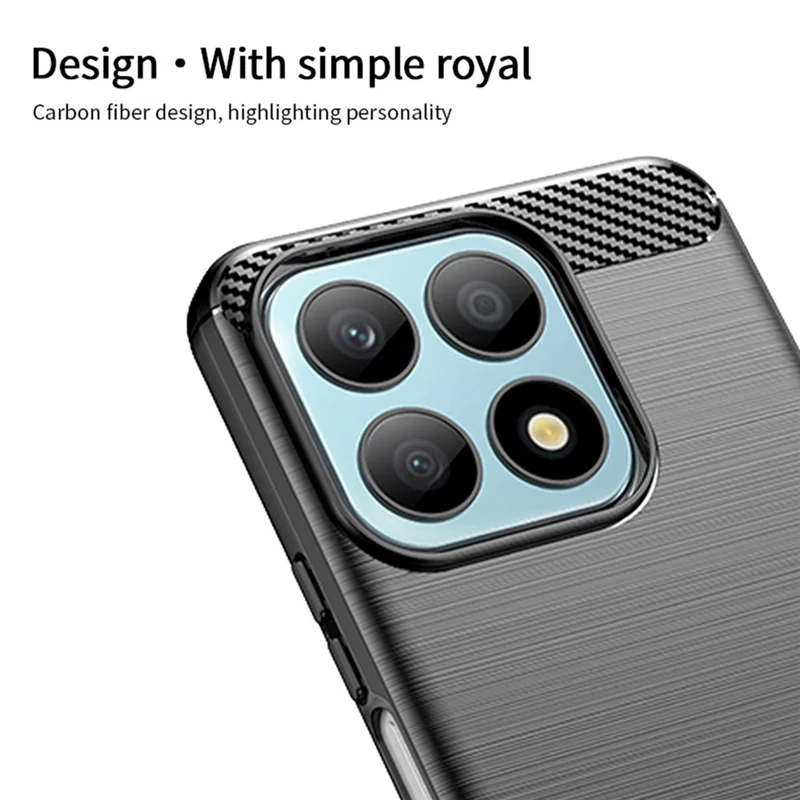 MOFI JK TPU Series-1 Protective Case for Honor X8a 4G TPU Cover Carbon Fiber Brushed Phone Shell - Blue