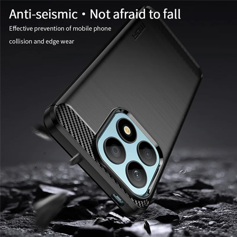 MOFI JK TPU Series-1 Protective Case for Honor X8a 4G TPU Cover Carbon Fiber Brushed Phone Shell - Blue