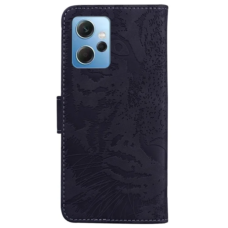 Per Xiaomi Redmi Note 12 4G Wallet Case con supporto Custodia con trama di tigre Flip Folio in pelle PU - Nero