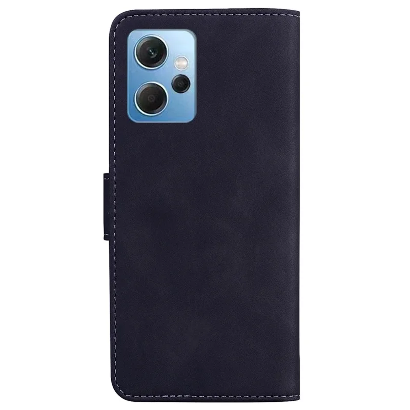 Carteira Case Phone para Xiaomi Redmi Note 12 4G Cor Sólida Capa de Couro PU Flip Stand Resistente a Choques - Preto