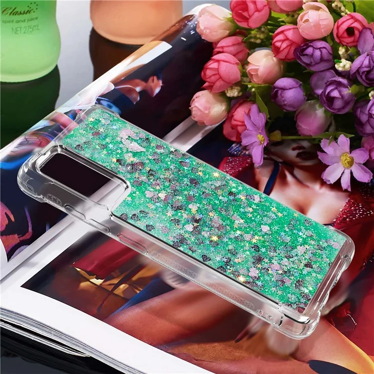 Pour Samsung Galaxy S20 fe 4G / FE 5G / S20 Lite / S20 fe 2022 TPU Case de Téléphones Portables YB - Vert / Cœurs
