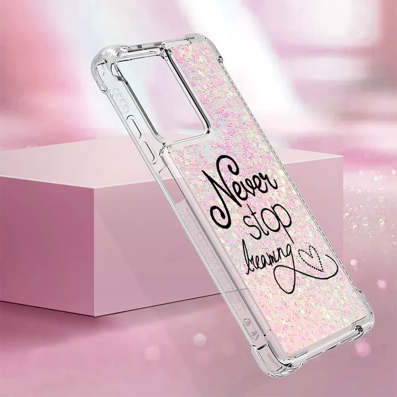 YB Quicksand Series-2 Para Xiaomi Redmi Nota 12 Pro 5G (China) /(índia) Topa Mola Topate - Nunca Pare de Sonhar