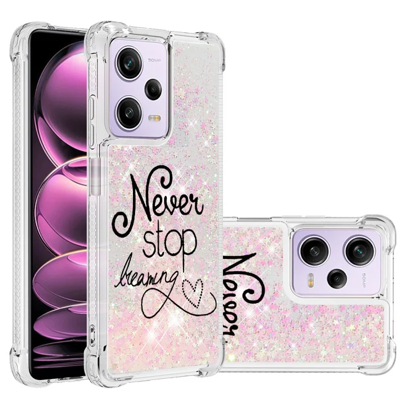 YB Quicksand Series-2 Para Xiaomi Redmi Nota 12 Pro 5G (China) /(índia) Topa Mola Topate - Nunca Pare de Sonhar