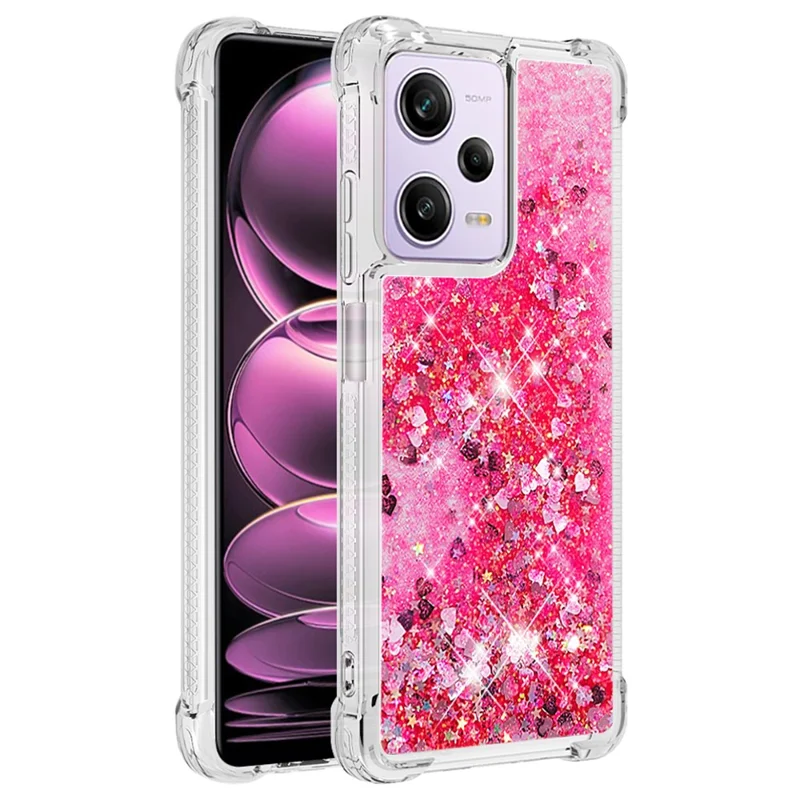 Para Xiaomi Redmi Note 12 Pro 5G (China) /(índia) YB Série-1 Capso Celular da Série 1 Case Anti-drop TPU Topa - Rosa / Corações