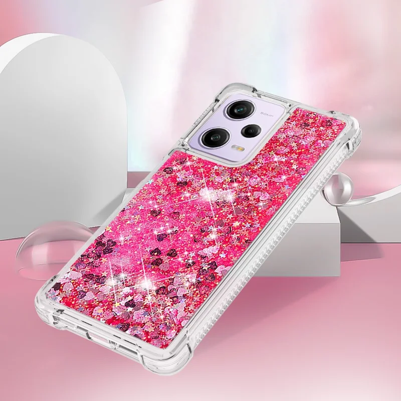 Para Xiaomi Redmi Note 12 Pro 5G (China) /(índia) YB Série-1 Capso Celular da Série 1 Case Anti-drop TPU Topa - Rosa / Corações