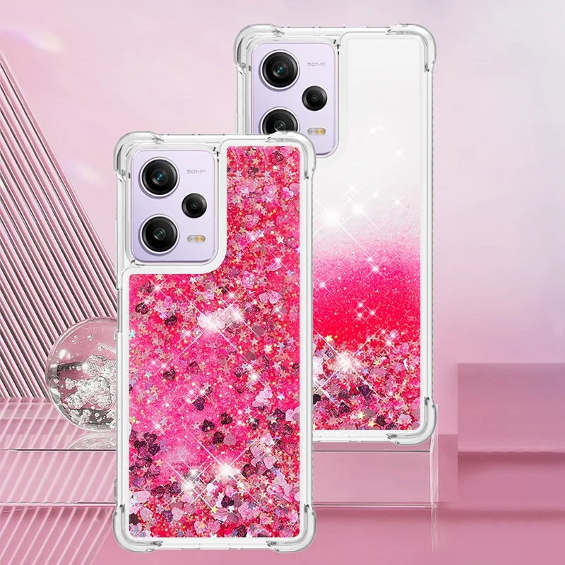 Para Xiaomi Redmi Note 12 Pro 5G (China) /(índia) YB Série-1 Capso Celular da Série 1 Case Anti-drop TPU Topa - Rosa / Corações