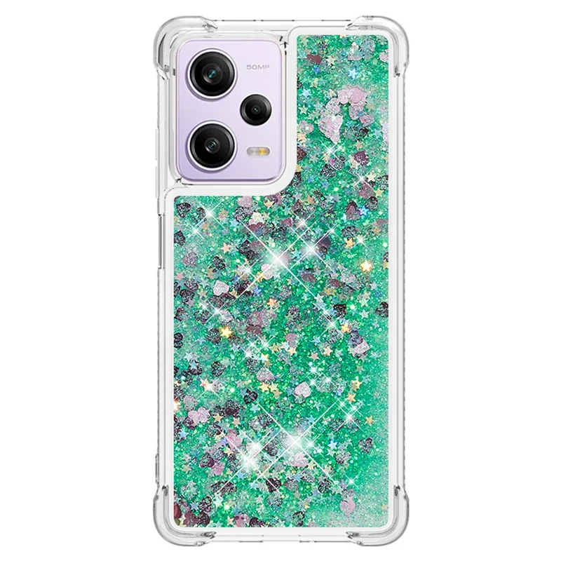 Для Xiaomi Redmi Note 12 Pro 5G (китай) /(индия) yb Quicksand Series 1 Case Case Antip-dop Tpu. - Зеленый / Сердца