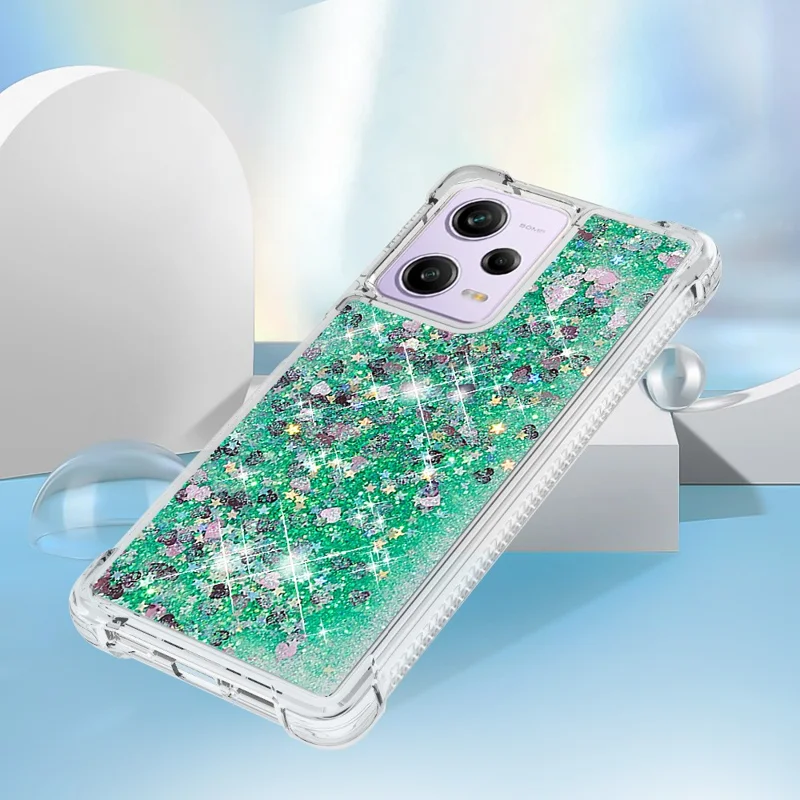 Для Xiaomi Redmi Note 12 Pro 5G (китай) /(индия) yb Quicksand Series 1 Case Case Antip-dop Tpu. - Зеленый / Сердца